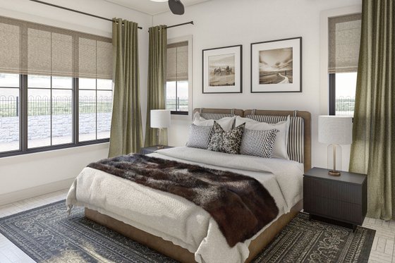 Interior - Master Bedroom for Adobe / Southwestern House Plan #455-572 - 3 bed, 2 bath