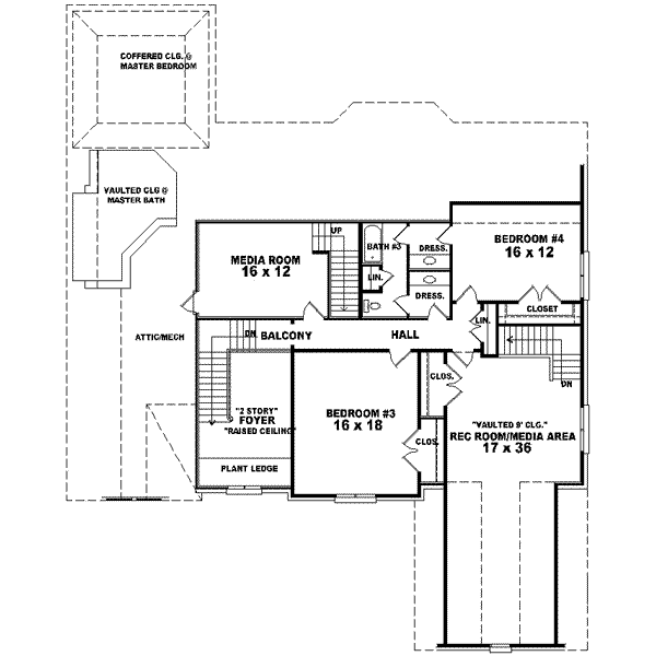 European Floor Plan - Upper Floor Plan #81-641