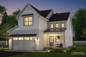House Blueprint - Farmhouse Exterior - Front Elevation Plan #51-1513