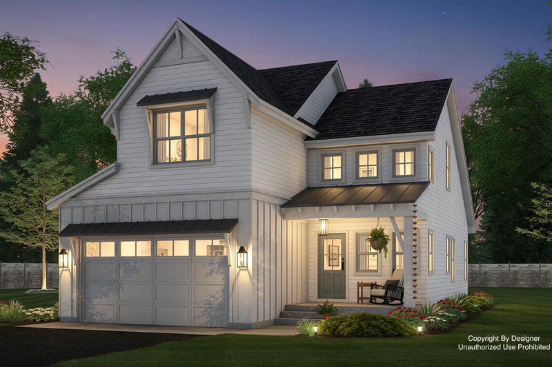 House Blueprint - Farmhouse Exterior - Front Elevation Plan #51-1513