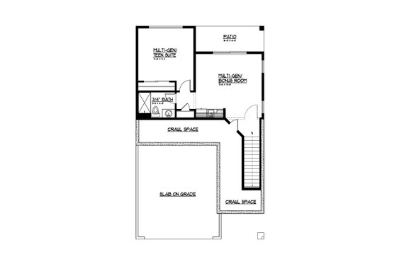 Floor Plan - Lower Floor for Farmhouse House Plan #569-95 - 5 bed, 3.5 bath