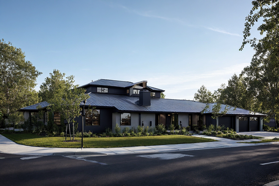 Exterior - Front Elevation 5 for Ranch House Plan #515-17 - 5 bed, 4 bath