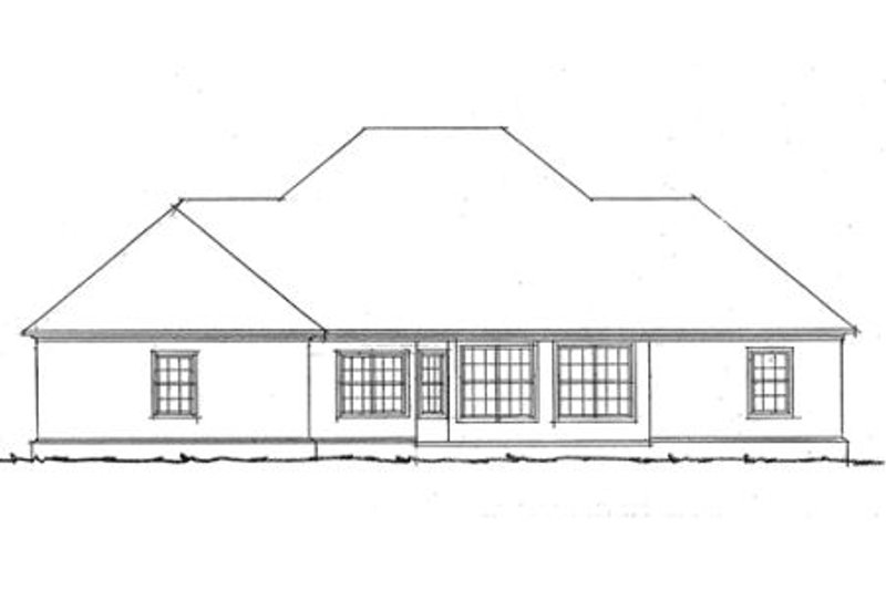 Home Plan - Exterior - Rear Elevation for Southern House Plan #20-332 - 3 bed, 2 bath