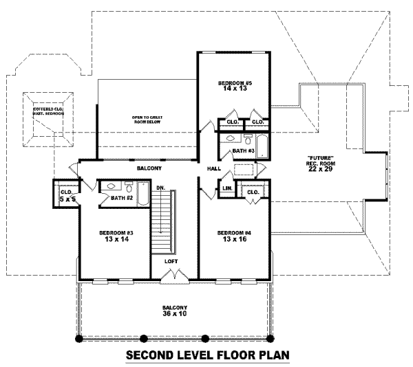Southern Floor Plan - Upper Floor Plan #81-1285