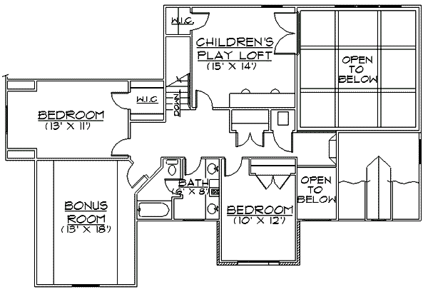 Home Plan - Country Floor Plan - Upper Floor Plan #5-193