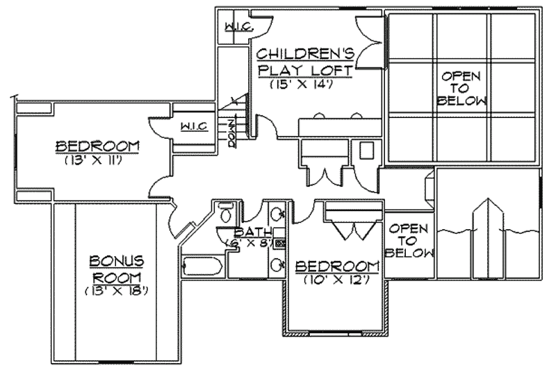 Dream House Plan - Floor Plan - Upper Floor for Country House Plan #5-193 - 4 bed, 2.5 bath