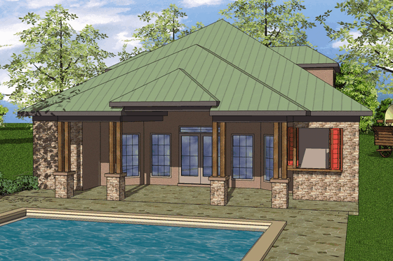 Exterior - Front Elevation for Beach House Plan #8-155 - 1 bed, 2 bath