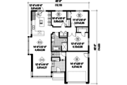 Contemporary Style House Plan - 3 Beds 1 Baths 1414 Sq/Ft Plan #25-4410 