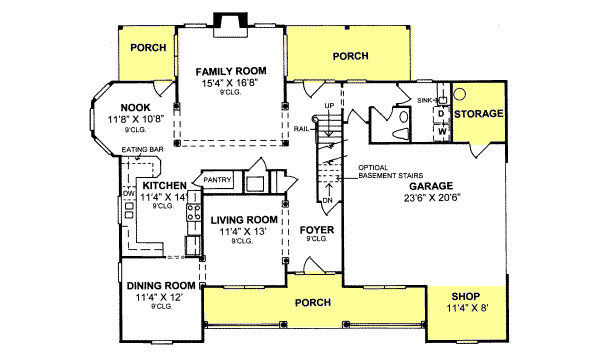 Architectural House Design - Traditional Floor Plan - Main Floor Plan #20-329
