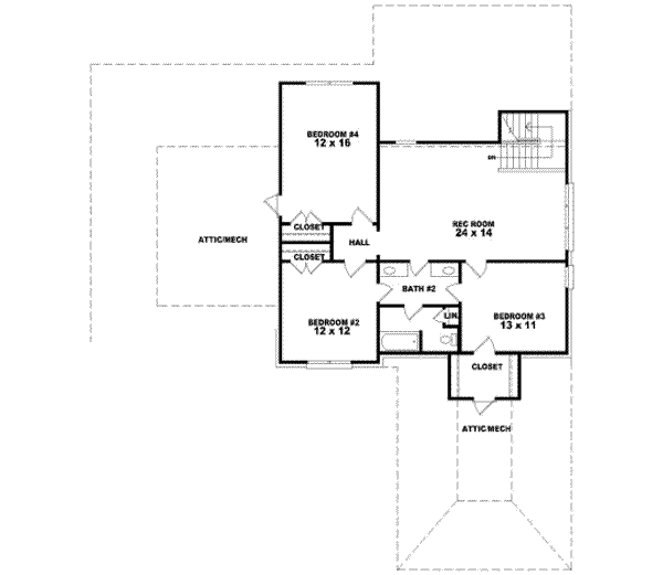 European Floor Plan - Upper Floor Plan #81-1183
