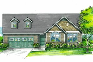 Craftsman Exterior - Front Elevation Plan #53-611