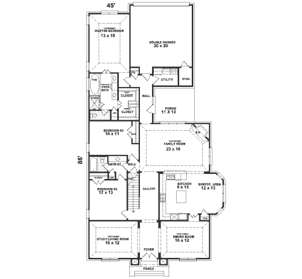 Traditional Floor Plan - Main Floor Plan #81-382