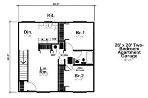 Floor Plan - Upper Floor for Traditional House Plan #312-751 - 2 bed, 1 bath