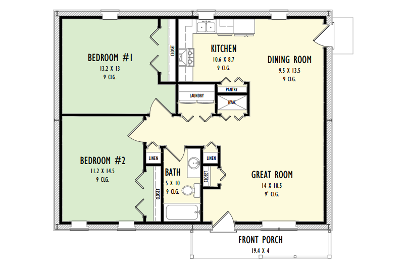 Home Plan - Floor Plan - Main Floor for Barndominium House Plan #1092-22 - 2 bed, 1 bath
