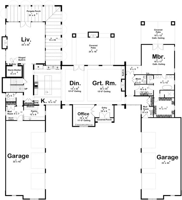 Cottage Floor Plan - Main Floor Plan #455-597
