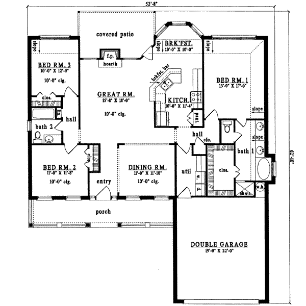 Country Floor Plan - Main Floor Plan #42-302
