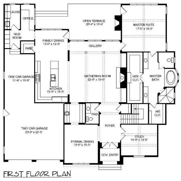 House Plan Design - European Floor Plan - Main Floor Plan #413-891