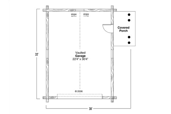 Floor Plan - Main Floor 1 for Cabin House Plan #124-260 - 2 bed, 2 bath