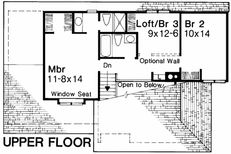 Home Plan - Floor Plan - Upper Floor for Modern House Plan #320-126 - 3 bed, 2.5 bath