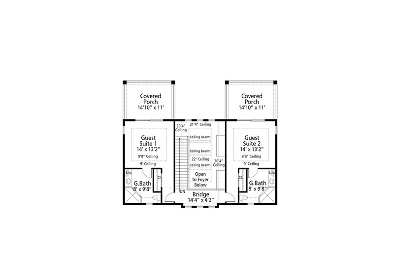 House Plan Design - Floor Plan - Upper Floor for Traditional House Plan #938-122 - 3 bed, 4 bath