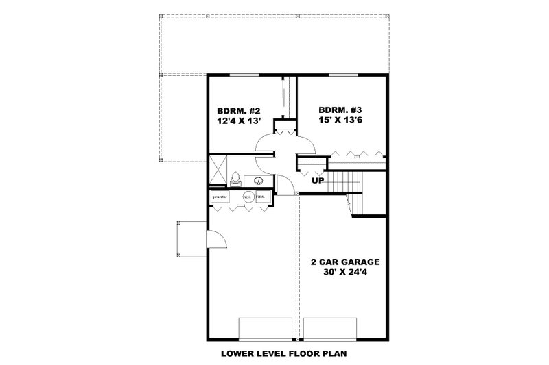 Home Plan - Floor Plan - Lower Floor for Southern House Plan #117-917 - 3 bed, 2.5 bath