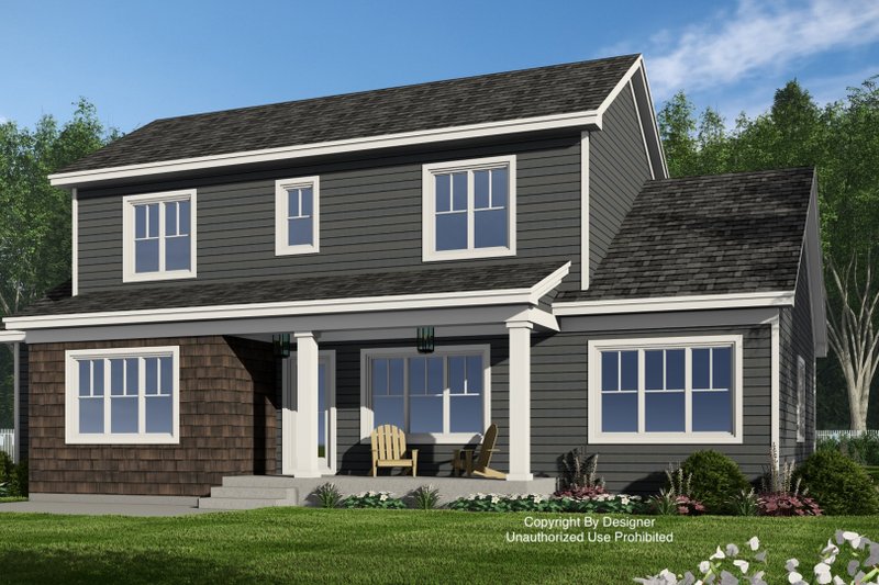 Architectural House Design - Exterior - Rear Elevation 1 for Bungalow House Plan #51-1364 - 4 bed, 3.5 bath