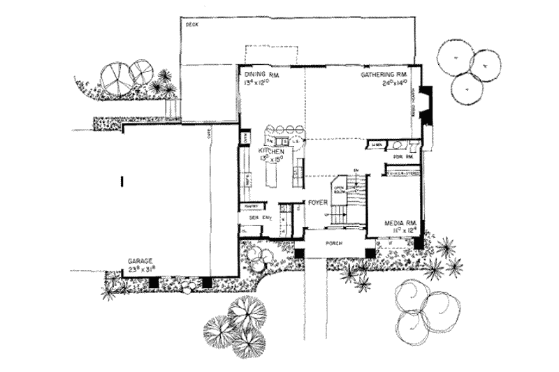 Dream House Plan - Floor Plan - Main Floor for Contemporary House Plan #72-454 - 2 bed, 2.5 bath