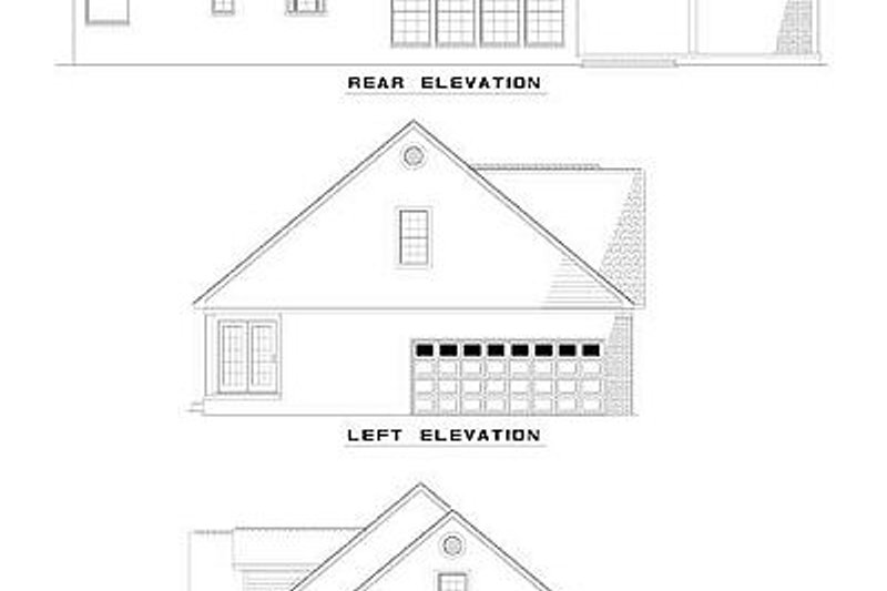 Home Plan - Exterior - Rear Elevation for Traditional House Plan #17-448 - 3 bed, 2.5 bath