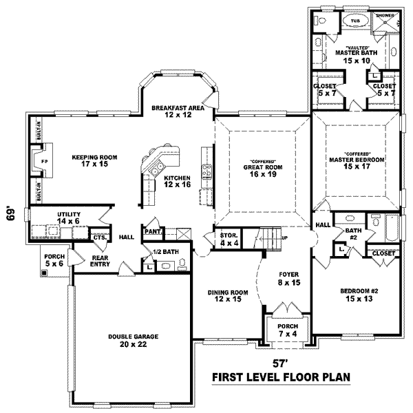 Colonial Floor Plan - Main Floor Plan #81-1605