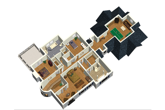 Floor Plan - Upper Floor 1 for European House Plan #25-4707 - 3 bed, 2 bath