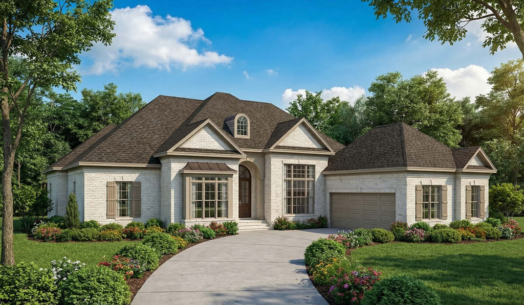 Exterior - Front Elevation 2 for European House Plan #17-274 - 3 bed, 5 bath