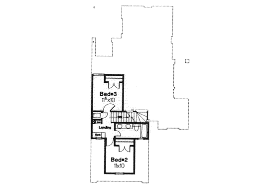 Floor Plan - Upper Floor for European House Plan #310-569 - 3 bed, 2 bath