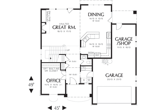 Traditional style Plan 48-109, main floor