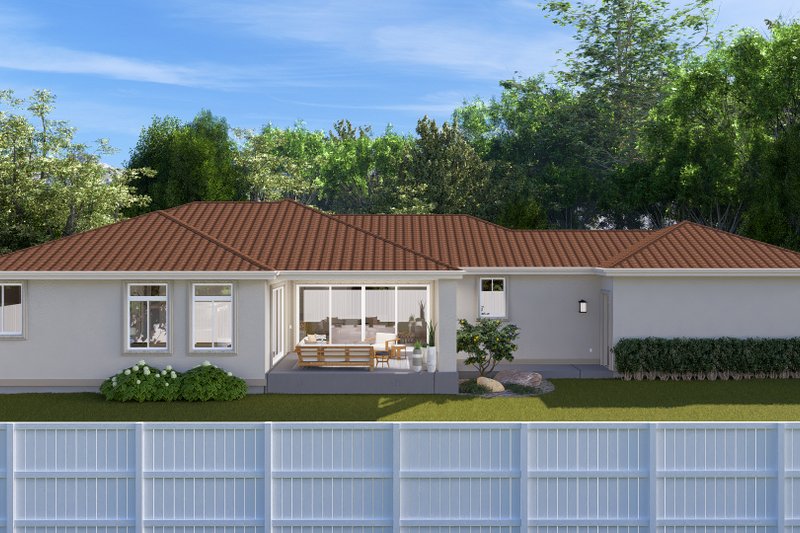 House Design - Exterior - Rear Elevation 1 for Mediterranean House Plan #1060-255 - 3 bed, 2.5 bath