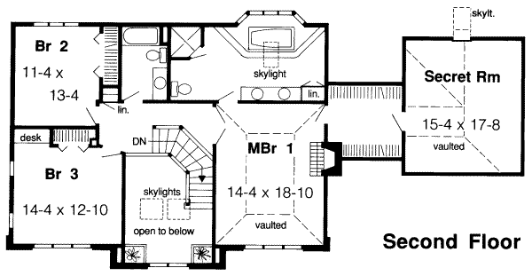 European Floor Plan - Upper Floor Plan #312-249