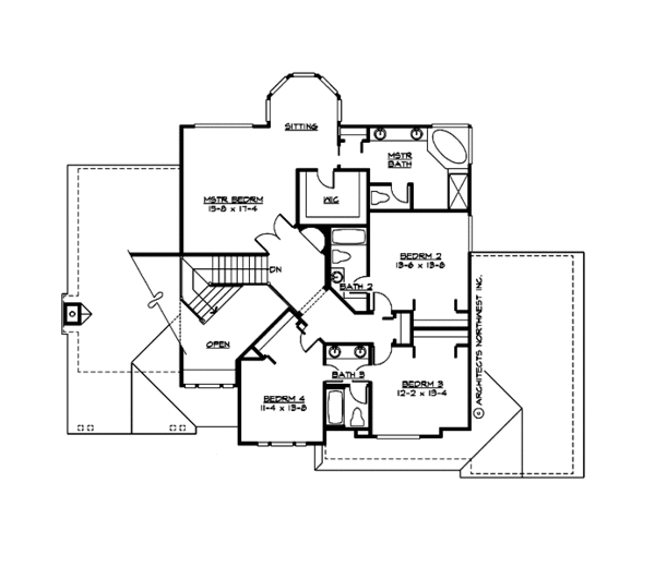 Country Floor Plan - Upper Floor Plan #132-146
