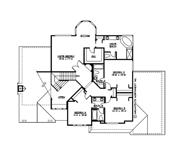 House Plan Design - Country Floor Plan - Upper Floor Plan #132-146