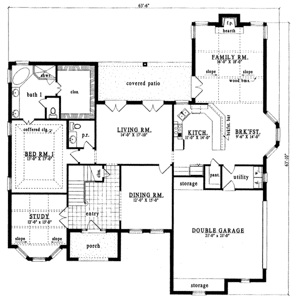 European Floor Plan - Main Floor Plan #42-276