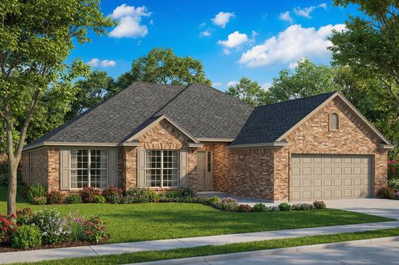 Exterior - Front Elevation 3 for Southern House Plan #17-445 - 3 bed, 2 bath