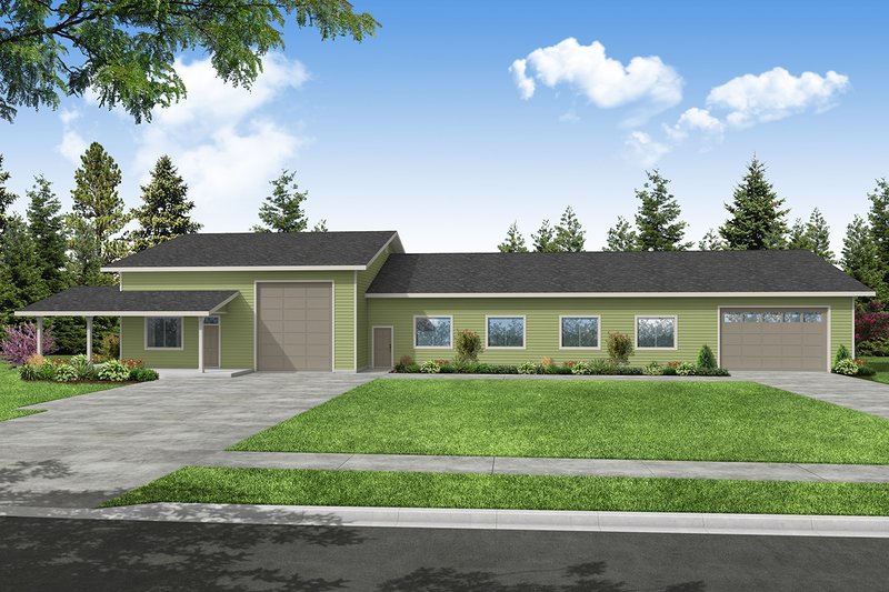 Architectural House Design - Ranch Exterior - Front Elevation Plan #124-793