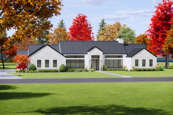 Exterior - Front Elevation 3 for Modern House Plan #1096-53 - 4 bed, 4.5 bath