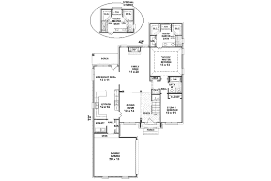 Floor Plan - Main Floor for European House Plan #81-276 - 3 bed, 3 bath