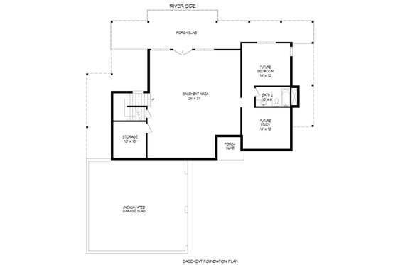 Floor Plan - Lower Floor for Modern House Plan #932-384 - 3 bed, 2 bath