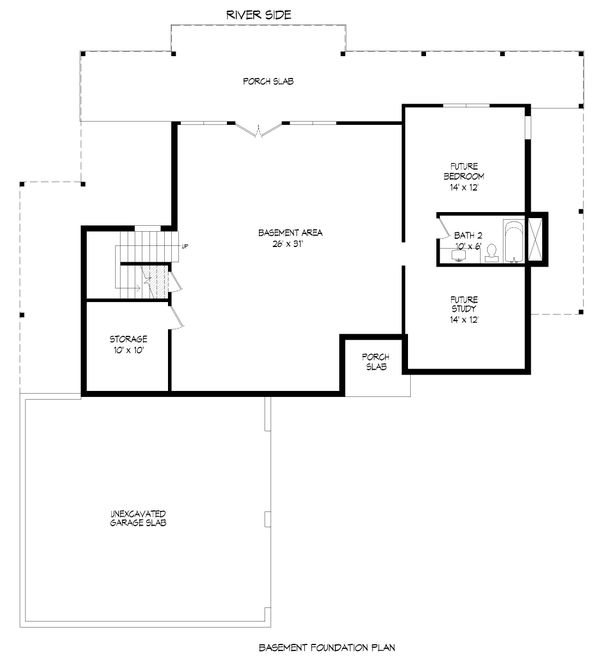 Modern Floor Plan - Lower Floor Plan #932-384