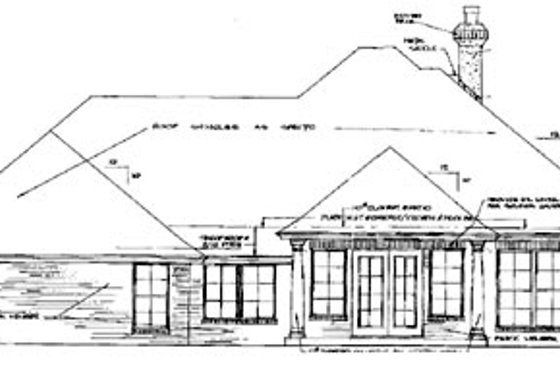 Exterior - Rear Elevation for European House Plan #310-243 - 3 bed, 2.5 bath