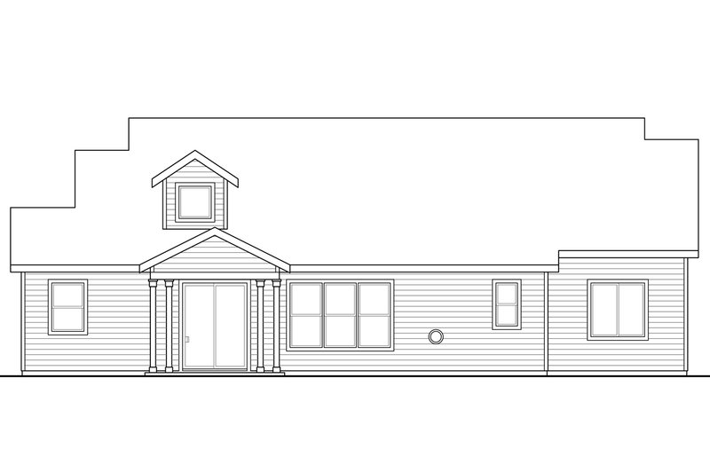 Architectural House Design - Exterior - Rear Elevation for Craftsman House Plan #124-1025 - 3 bed, 2 bath