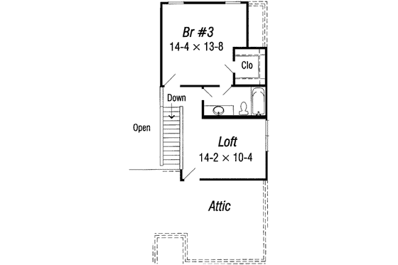 Floor Plan - Upper Floor for Traditional House Plan #329-126 - 3 bed, 3 bath