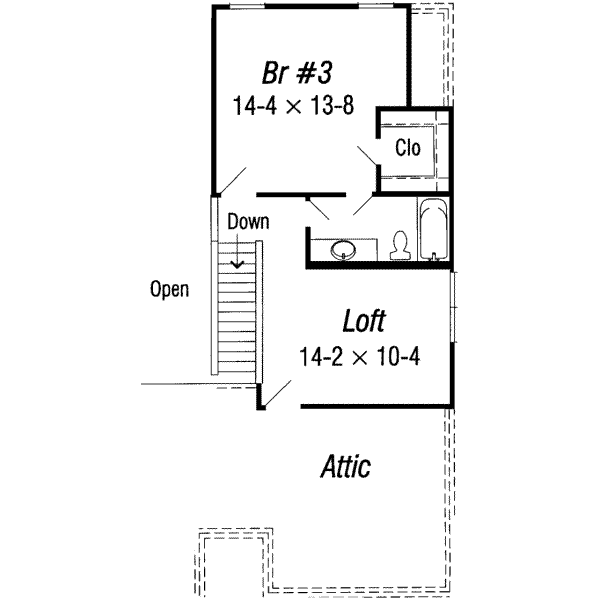 Traditional Floor Plan - Upper Floor Plan #329-126