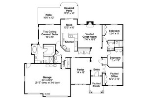 Floor Plan - Main Floor for Craftsman House Plan #124-749 - 3 bed, 2.5 bath