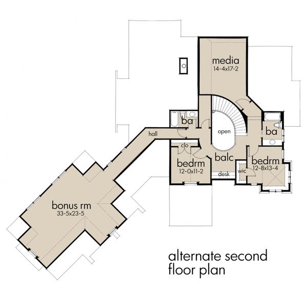 Craftsman Floor Plan - Upper Floor Plan #120-178